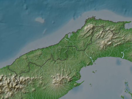 Téléchargez les photos : Colon, province of Panama. Elevation map colored in wiki style with lakes and rivers - en image libre de droit