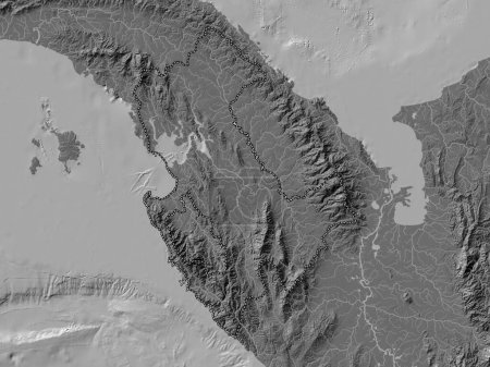 Téléchargez les photos : Darien, province of Panama. Bilevel elevation map with lakes and rivers - en image libre de droit