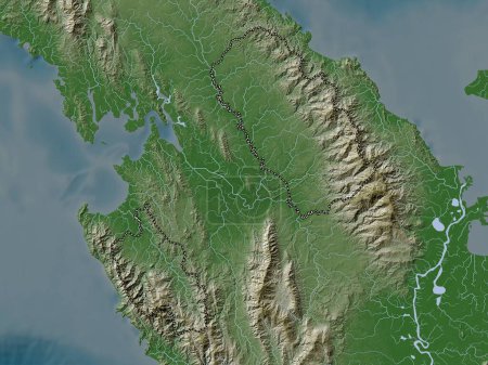 Foto de Embera, indigenous territory of Panama. Elevation map colored in wiki style with lakes and rivers - Imagen libre de derechos