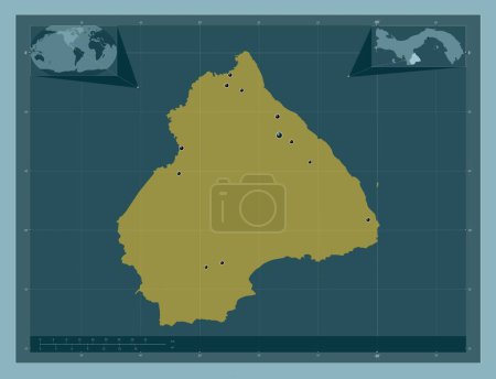 Photo for Los Santos, province of Panama. Solid color shape. Locations of major cities of the region. Corner auxiliary location maps - Royalty Free Image