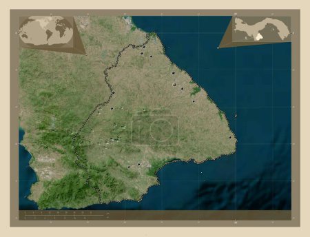 Foto de Los Santos, province of Panama. High resolution satellite map. Locations of major cities of the region. Corner auxiliary location maps - Imagen libre de derechos