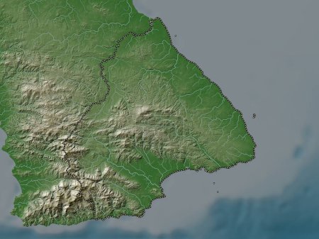 Téléchargez les photos : Los Santos, province of Panama. Elevation map colored in wiki style with lakes and rivers - en image libre de droit