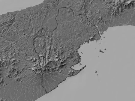 Foto de Panama Oeste, province of Panama. Bilevel elevation map with lakes and rivers - Imagen libre de derechos