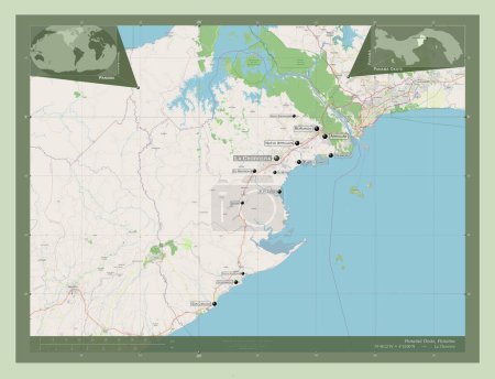 Foto de Panama Oeste, province of Panama. Open Street Map. Locations and names of major cities of the region. Corner auxiliary location maps - Imagen libre de derechos