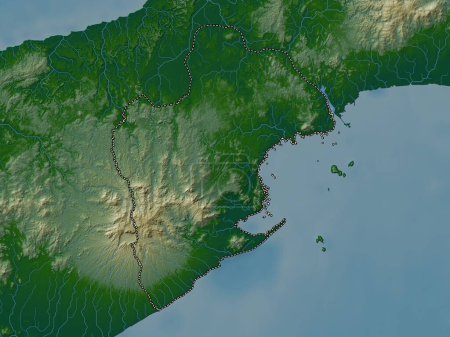 Foto de Panama Oeste, province of Panama. Colored elevation map with lakes and rivers - Imagen libre de derechos