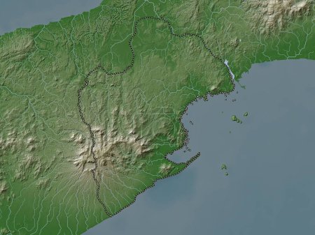 Foto de Panama Oeste, province of Panama. Elevation map colored in wiki style with lakes and rivers - Imagen libre de derechos