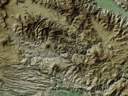 Photo for Chimbu, province of Papua New Guinea. Elevation map colored in wiki style with lakes and rivers - Royalty Free Image
