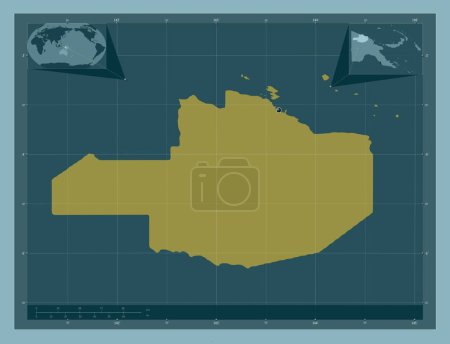 Photo for East Sepik, province of Papua New Guinea. Solid color shape. Corner auxiliary location maps - Royalty Free Image