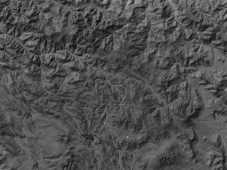 Photo for Enga, province of Papua New Guinea. Grayscale elevation map with lakes and rivers - Royalty Free Image