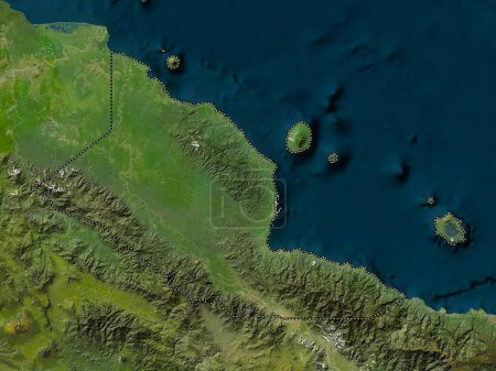 Photo for Madang, province of Papua New Guinea. Low resolution satellite map - Royalty Free Image