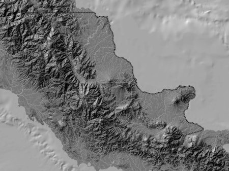 Téléchargez les photos : Oro, province of Papua New Guinea. Bilevel elevation map with lakes and rivers - en image libre de droit