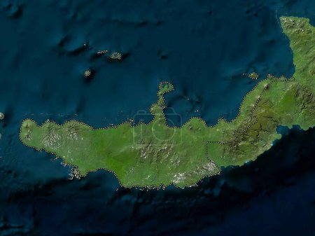 Téléchargez les photos : West New Britain, province of Papua New Guinea. Low resolution satellite map - en image libre de droit