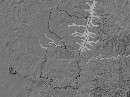 Foto de Alto Parana, department of Paraguay. Bilevel elevation map with lakes and rivers - Imagen libre de derechos