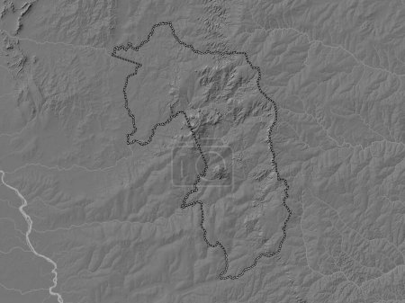 Téléchargez les photos : Amambay, department of Paraguay. Bilevel elevation map with lakes and rivers - en image libre de droit