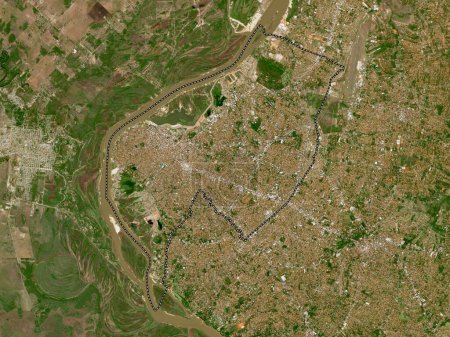 Photo for Asuncion, capital district of Paraguay. Low resolution satellite map - Royalty Free Image