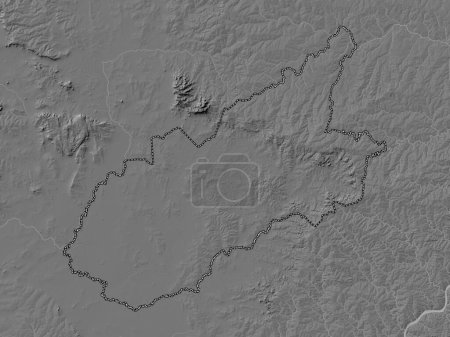 Foto de Caazapa, department of Paraguay. Bilevel elevation map with lakes and rivers - Imagen libre de derechos