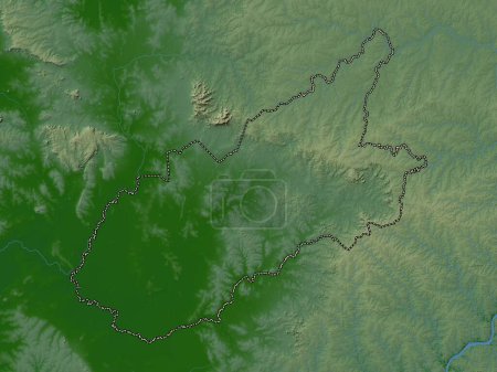 Foto de Caazapa, department of Paraguay. Colored elevation map with lakes and rivers - Imagen libre de derechos