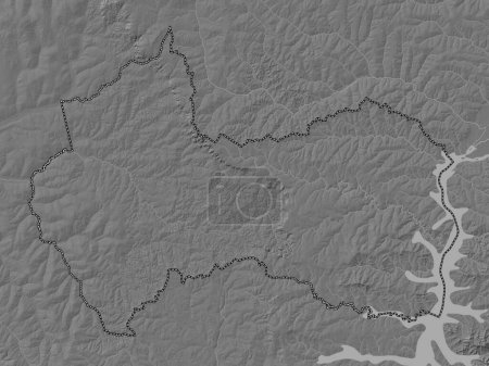 Foto de Canindeyu, department of Paraguay. Bilevel elevation map with lakes and rivers - Imagen libre de derechos