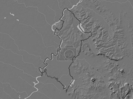 Téléchargez les photos : Central, department of Paraguay. Bilevel elevation map with lakes and rivers - en image libre de droit