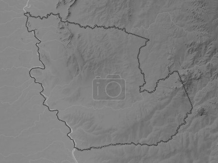 Téléchargez les photos : Concepcion, department of Paraguay. Grayscale elevation map with lakes and rivers - en image libre de droit