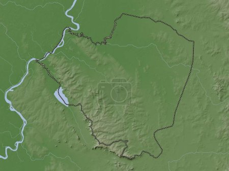 Téléchargez les photos : Cordillera, department of Paraguay. Elevation map colored in wiki style with lakes and rivers - en image libre de droit