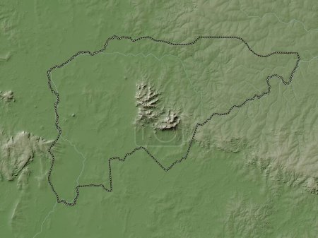 Téléchargez les photos : Guaira, department of Paraguay. Elevation map colored in wiki style with lakes and rivers - en image libre de droit