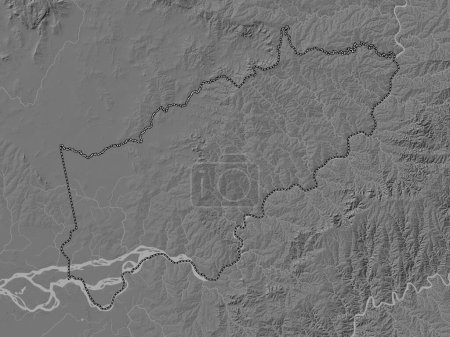 Foto de Itapua, department of Paraguay. Bilevel elevation map with lakes and rivers - Imagen libre de derechos