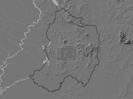 Téléchargez les photos : Paraguari, department of Paraguay. Bilevel elevation map with lakes and rivers - en image libre de droit