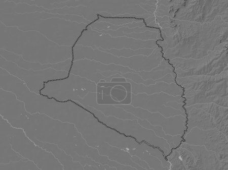 Téléchargez les photos : Presidente Hayes, department of Paraguay. Bilevel elevation map with lakes and rivers - en image libre de droit
