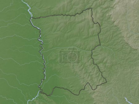 Téléchargez les photos : San Pedro, department of Paraguay. Elevation map colored in wiki style with lakes and rivers - en image libre de droit