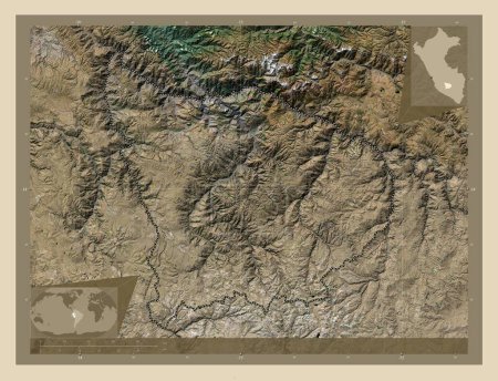 Téléchargez les photos : Apurimac, region of Peru. High resolution satellite map. Corner auxiliary location maps - en image libre de droit