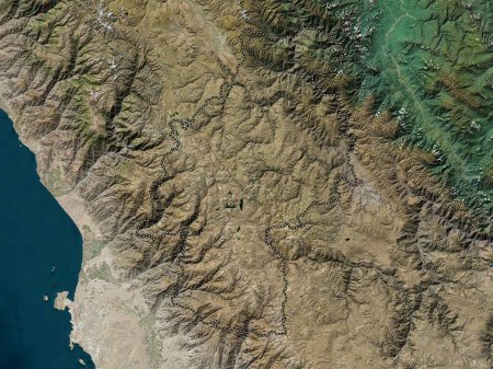 Téléchargez les photos : Huancavelica, region of Peru. High resolution satellite map - en image libre de droit