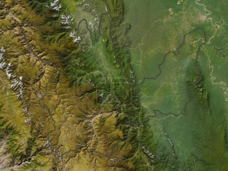 Foto de Huanuco, region of Peru. Low resolution satellite map - Imagen libre de derechos