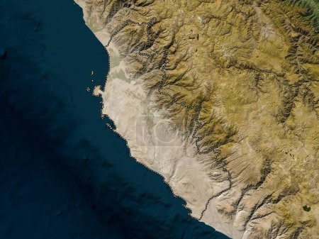 Photo for Ica, region of Peru. Low resolution satellite map - Royalty Free Image