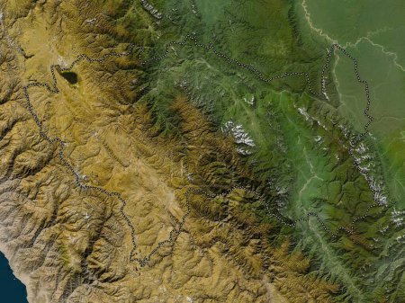 Téléchargez les photos : Junin, region of Peru. Low resolution satellite map - en image libre de droit