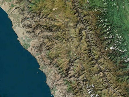 Téléchargez les photos : La Libertad, region of Peru. High resolution satellite map - en image libre de droit