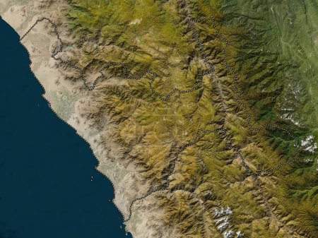 Téléchargez les photos : La Libertad, region of Peru. Low resolution satellite map - en image libre de droit