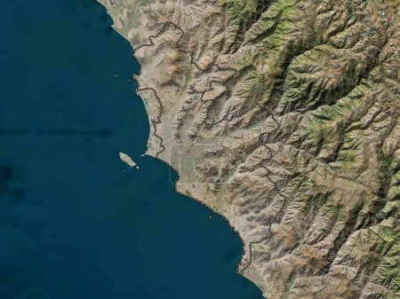 Téléchargez les photos : Lima Province, province of Peru. High resolution satellite map - en image libre de droit