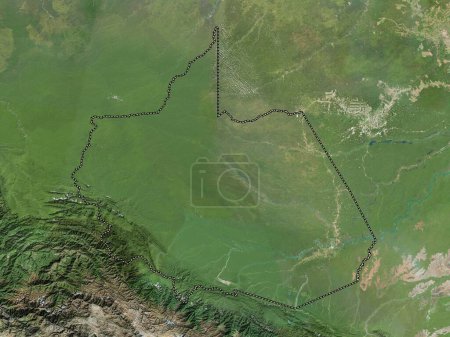 Téléchargez les photos : Madre de Dios, region of Peru. High resolution satellite map - en image libre de droit