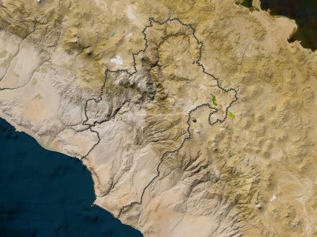 Téléchargez les photos : Moquegua, region of Peru. Low resolution satellite map - en image libre de droit