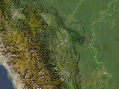 Téléchargez les photos : San Martin, region of Peru. Low resolution satellite map - en image libre de droit