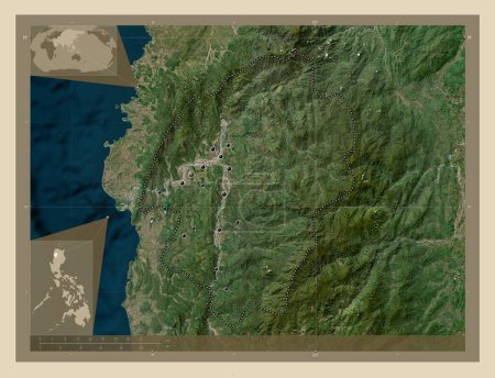 Foto de Abra, province of Philippines. High resolution satellite map. Locations of major cities of the region. Corner auxiliary location maps - Imagen libre de derechos