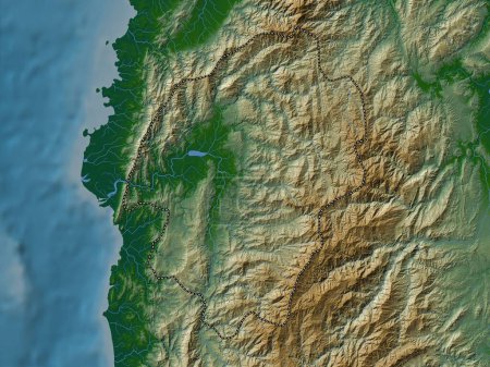 Téléchargez les photos : Abra, province of Philippines. Colored elevation map with lakes and rivers - en image libre de droit