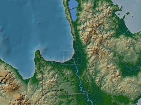 Foto de Agusan del Norte, province of Philippines. Colored elevation map with lakes and rivers - Imagen libre de derechos