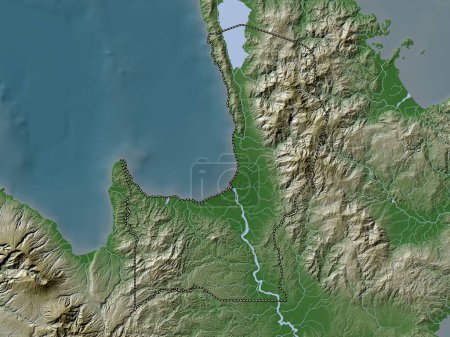 Foto de Agusan del Norte, province of Philippines. Elevation map colored in wiki style with lakes and rivers - Imagen libre de derechos