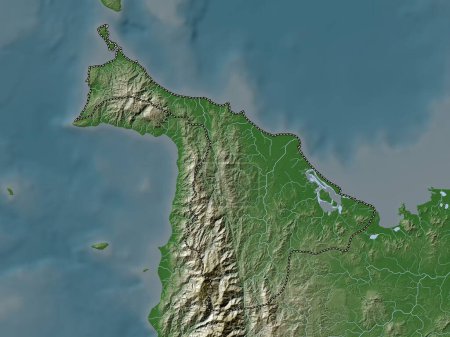 Téléchargez les photos : Aklan, province of Philippines. Elevation map colored in wiki style with lakes and rivers - en image libre de droit