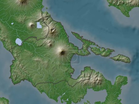 Téléchargez les photos : Albay, province of Philippines. Elevation map colored in wiki style with lakes and rivers - en image libre de droit