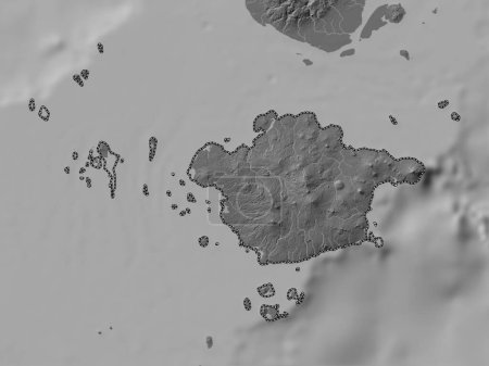 Téléchargez les photos : Basilan, province of Philippines. Bilevel elevation map with lakes and rivers - en image libre de droit