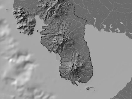 Foto de Bataan, province of Philippines. Bilevel elevation map with lakes and rivers - Imagen libre de derechos
