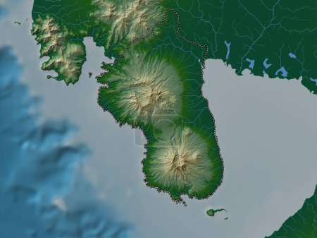 Foto de Bataan, province of Philippines. Colored elevation map with lakes and rivers - Imagen libre de derechos